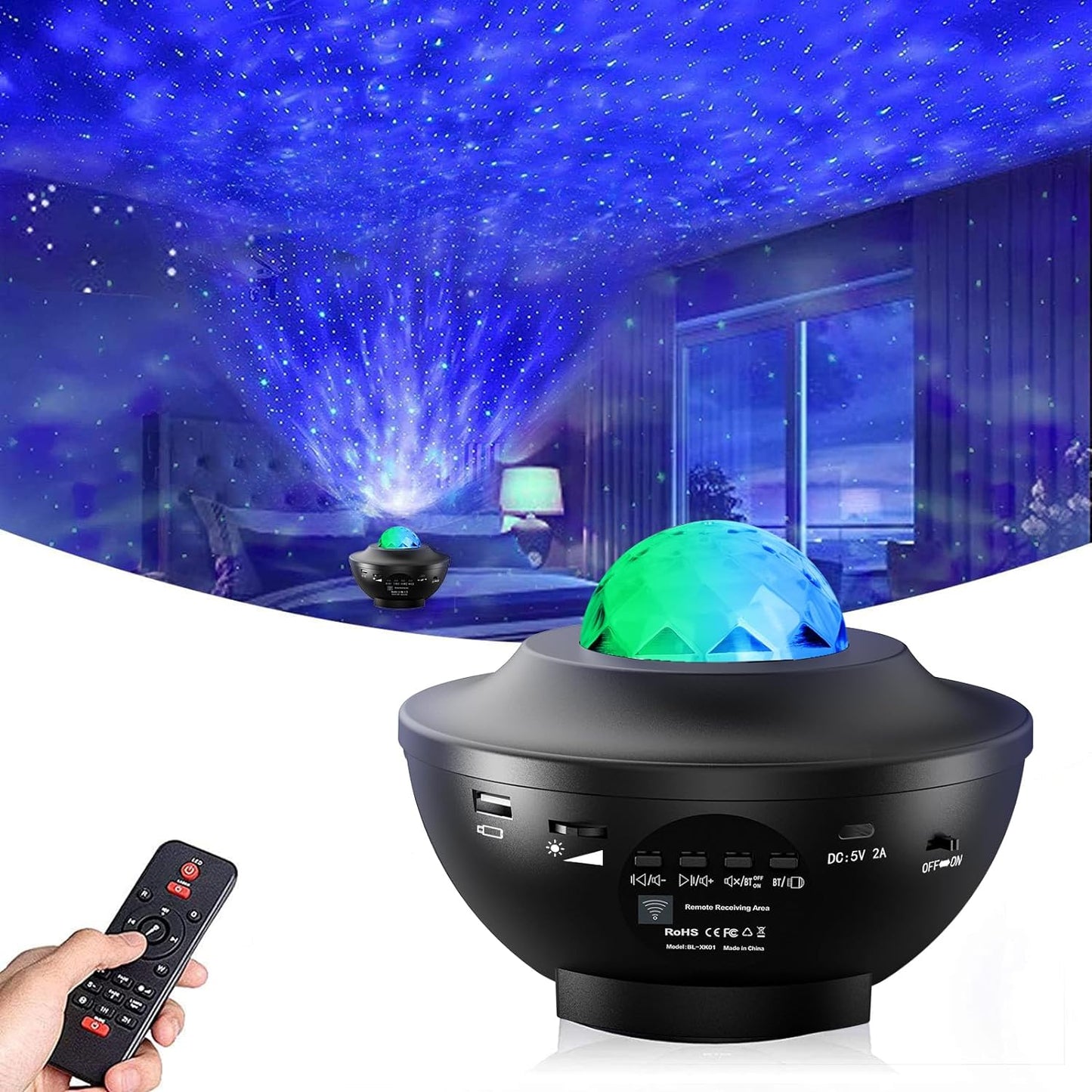 StellarPod Galaxy Sky Star Light Projector with Bluetooth Music & Remote