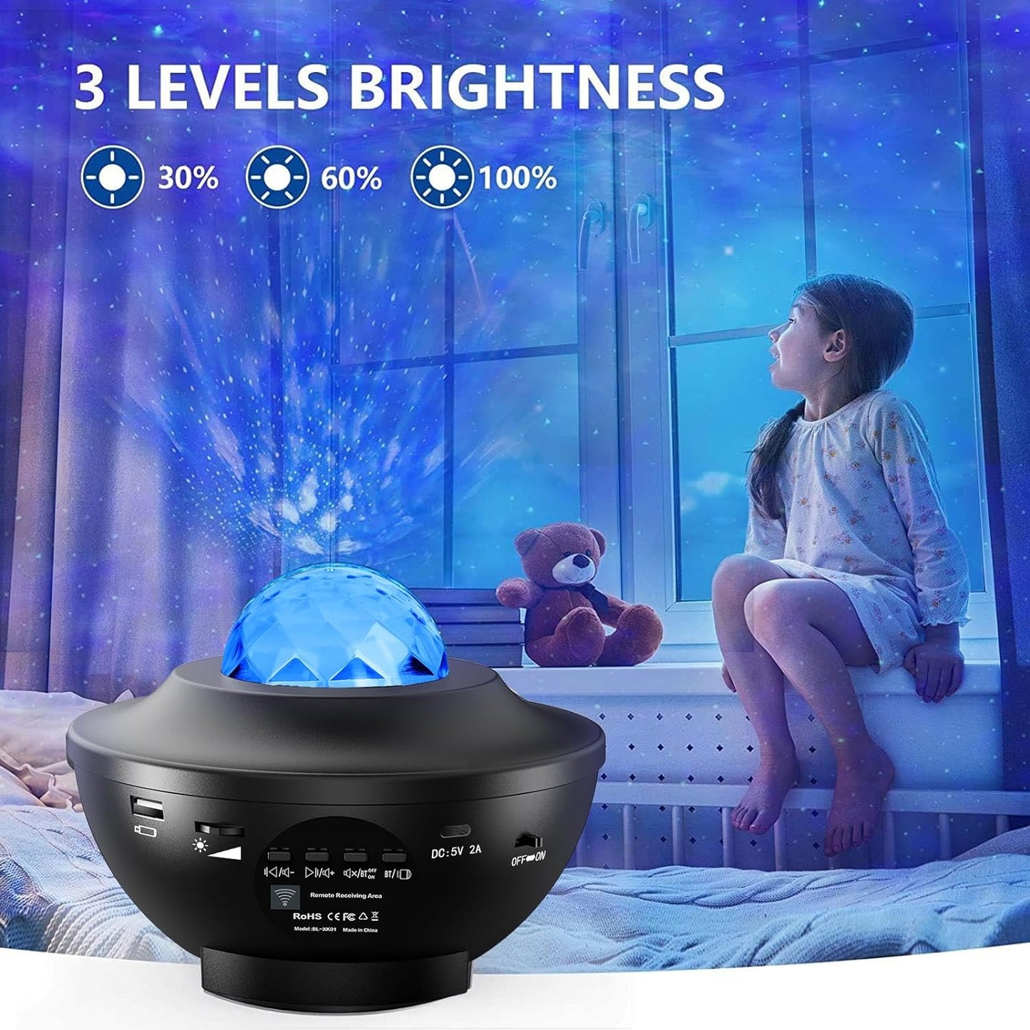 StellarPod Galaxy Sky Star Light Projector with Bluetooth Music & Remote